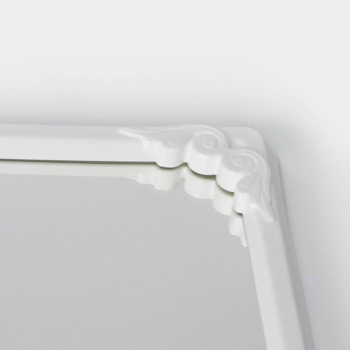 Зеркало в рамке для ванной комнаты, 49.5×39 см, пластик, белый