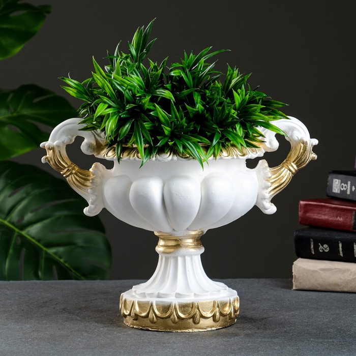 Вазон для цветов «Арабский», 1.3 л, 33×20×25 см, гипс, белый