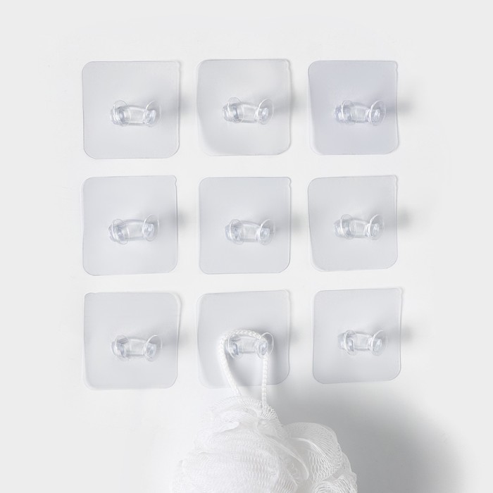 Крючки двойные самоклеящиеся, 10 шт., для бритвы, вилки, полотенец, 5.6×5.6 см