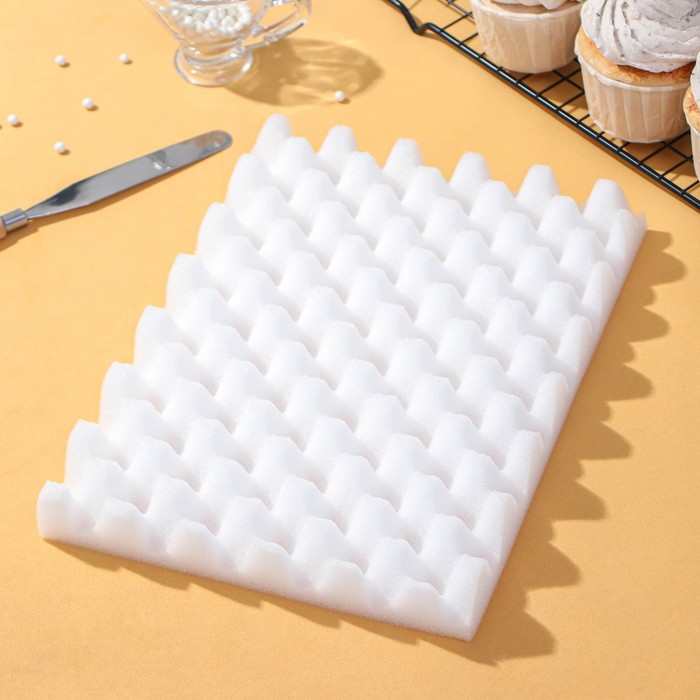 Мат для сушки цветов из мастики Доляна, 24.5×19×2.5 см, белый