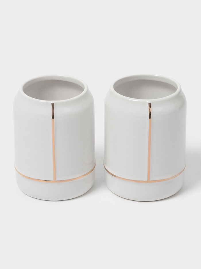 Аксессуары для ванной «Лайн», 4 предмета: дозатор 400 мл, мыльница, 2 стакана, белые