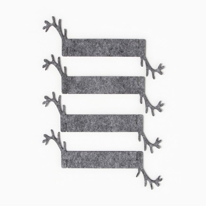 Набор колец для салфеток «Доляна. Олень», 4 шт., серые, 15×5 см