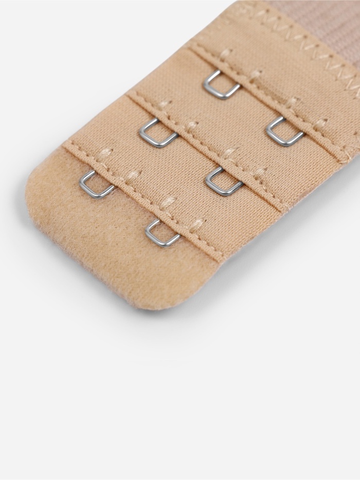 Застёжка для бюстгальтера, удлинитель, 3 ряда 2 крючка, 3.2×10.5 см, 5 шт., бежевая