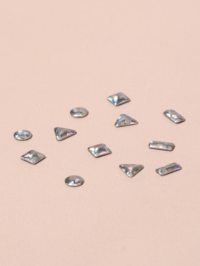 Заклёпки для декора, объёмные, 12 ячеек, голографические, цвет серебристый