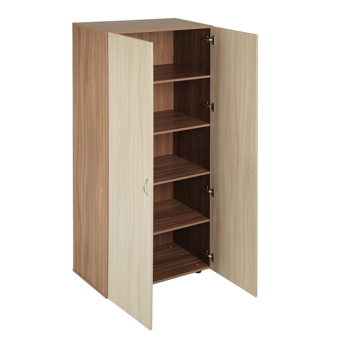 Шкаф двухдверный «Клик Мебель. Герда», 800×420×1900 мм, цвет ясень шимо светлый/тёмный