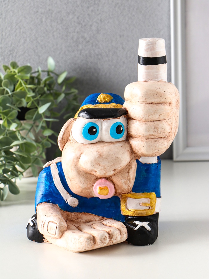 Копилка для денег «Добрый гаишник», гипс, 22.5×18×15 см