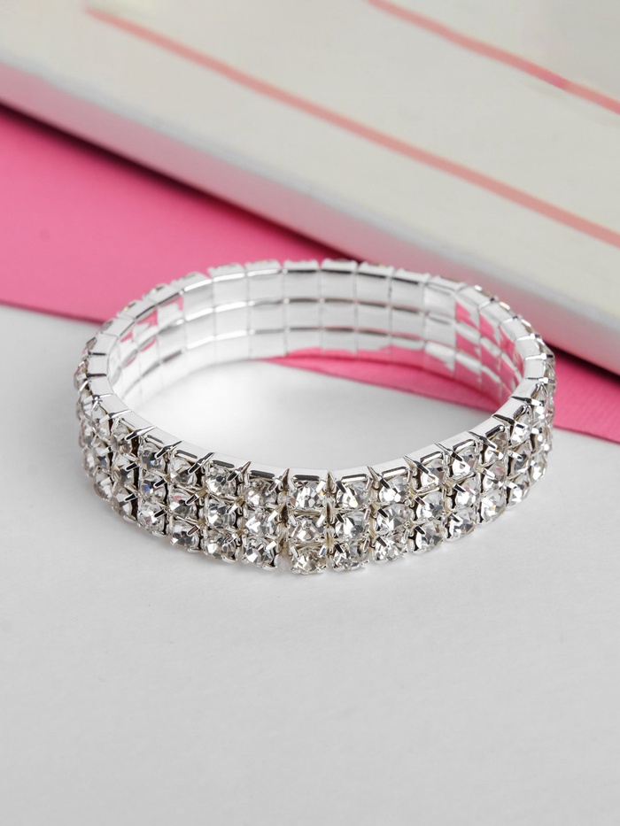 Браслет детский «Выбражулька. Лёд», 3 ряда, белый в серебре