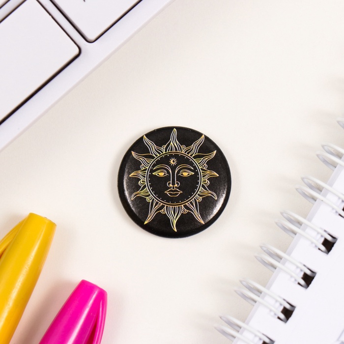 Набор значков на одежду, рюкзак, сумку «Солнце», 3 шт., d=25 мм, закатные, 7×7 см