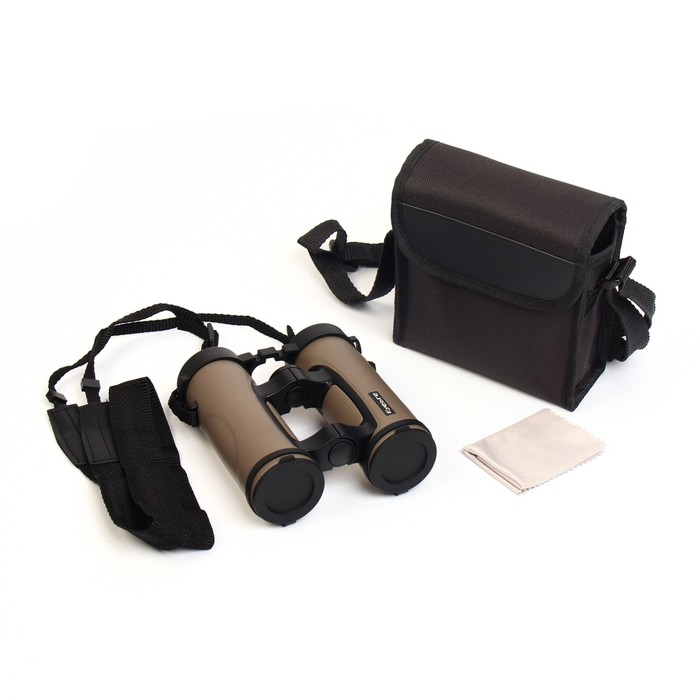 Бинокль «Разведка», 10×32, водонепроницаемый, с чехлом, коричневый