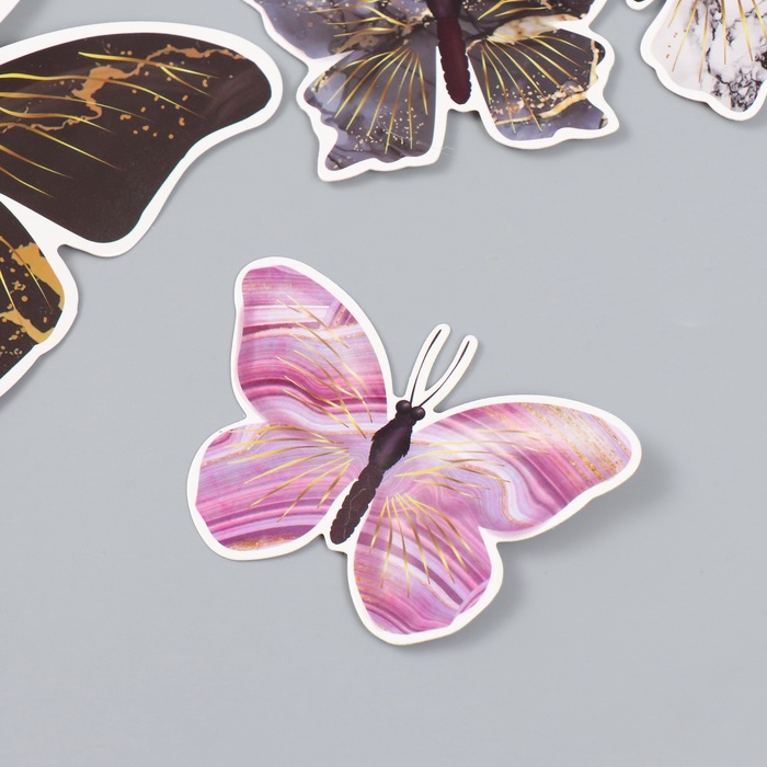 Набор магнитов на холодильник «Мрамор с золотом», 12 шт., картон, h=4-10 см