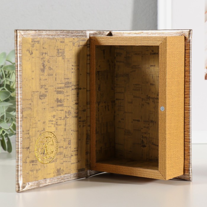 Шкатулка - книга «Воздушный шар», дерево, искусственная кожа, тиснение, 16.5×11.2×5 см