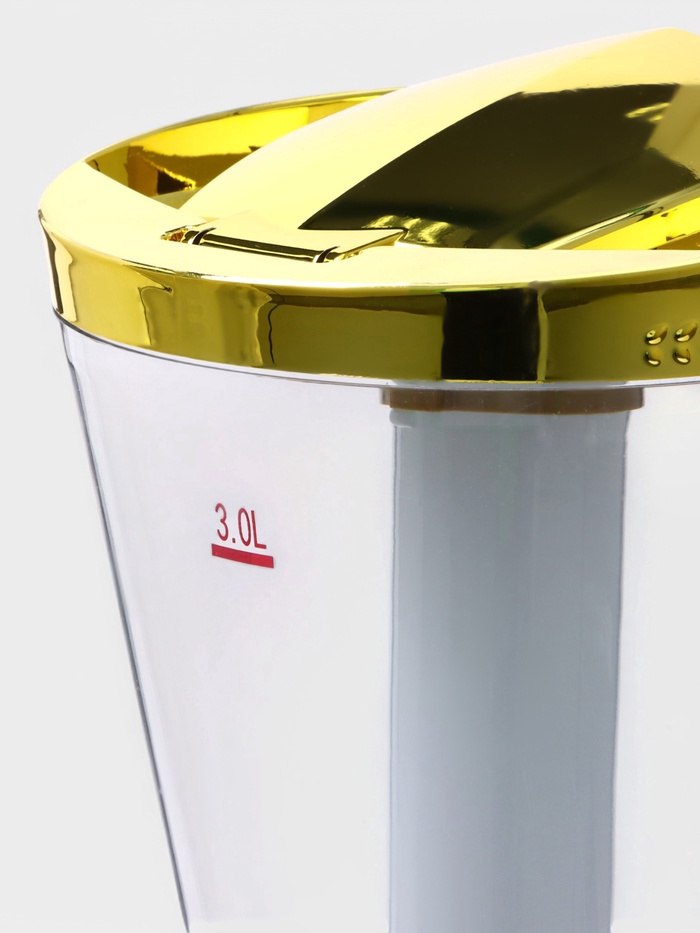 Башня пивная Empire, колба 3 л, ёмкость для льда, подсветка, пластик, золотистая