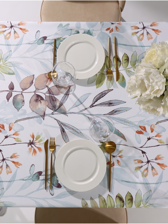 Скатерть «Доляна. Акварельные листья», 145×180 см