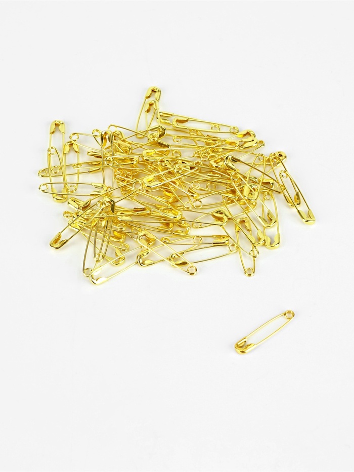 Булавки английские, 19 мм, 80 шт., цвет золотой