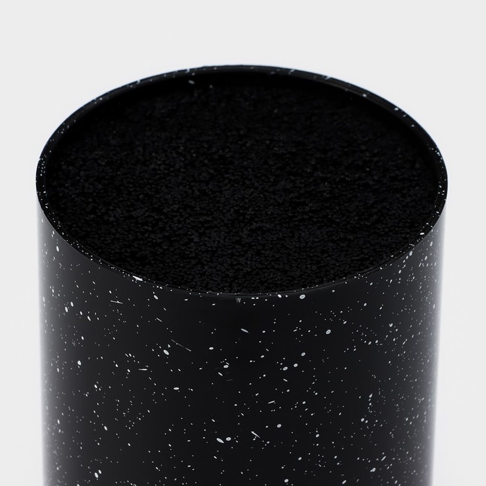 Подставка для ножей с наполнителем Доляна «Зефир», 11×18 см, чёрная