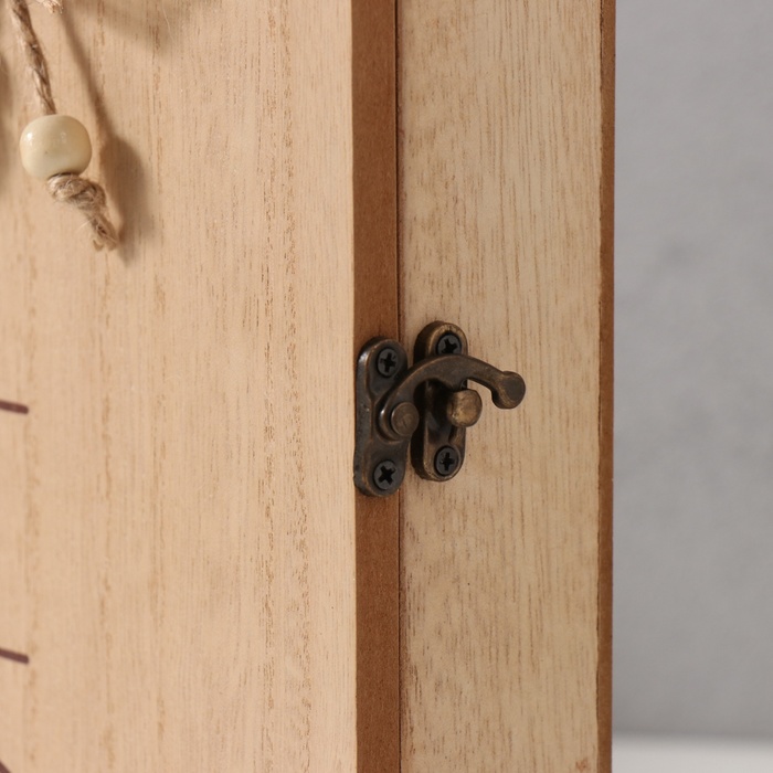 Ключница настенная «KEYS с бантом», дерево, 3×19×25.6 см