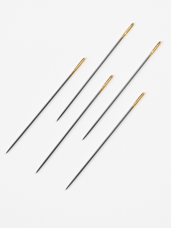 Иглы швейные с золотым ушком TEIRA, набор 16 шт., d=0.8 мм, 3.9 см