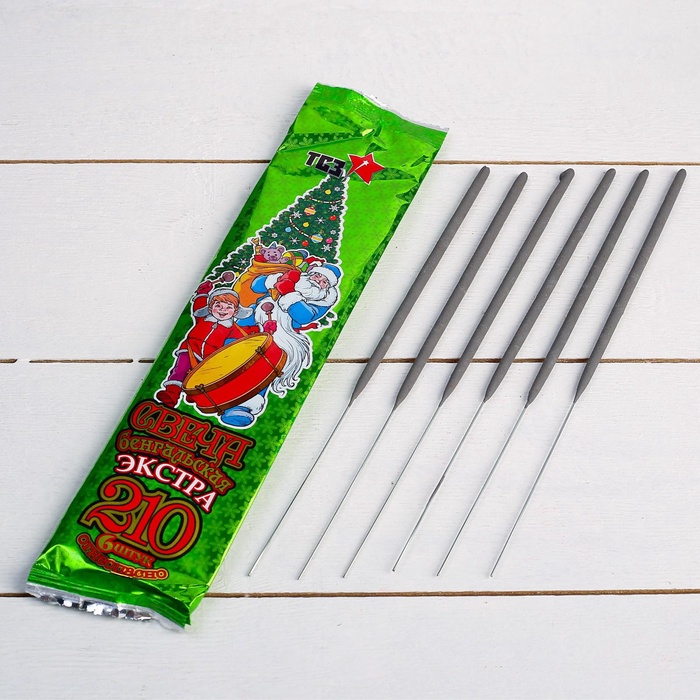 Бенгальские огни золотые «Экстра», 6 шт., 21 см, горение 35 сек.