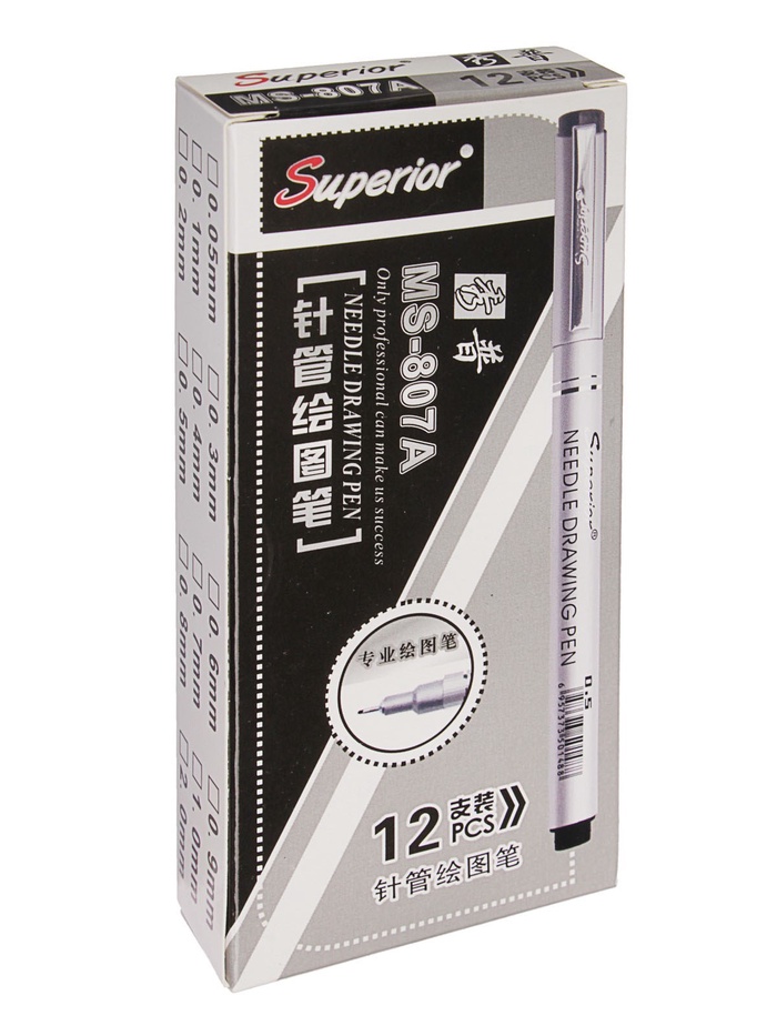 Профессиональный линер Superior, чёрный, узел 0.1 мм