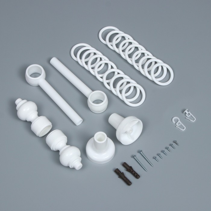 Карниз однорядный, 200 см, металл, белый