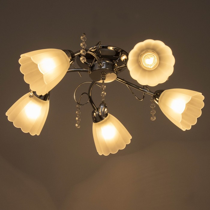 Люстра «Адель», 5×40 Вт E27, хром, 54×52×17 см