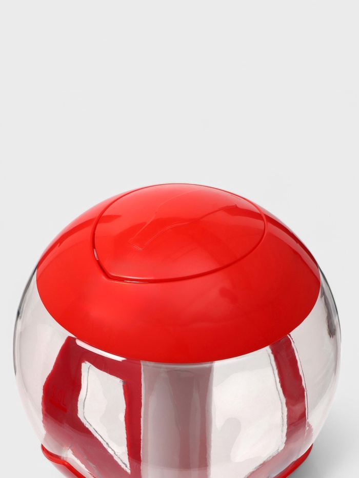 Башня пивная «Шар», колба 3 л, ёмкость для льда, подсветка, пластик, красная