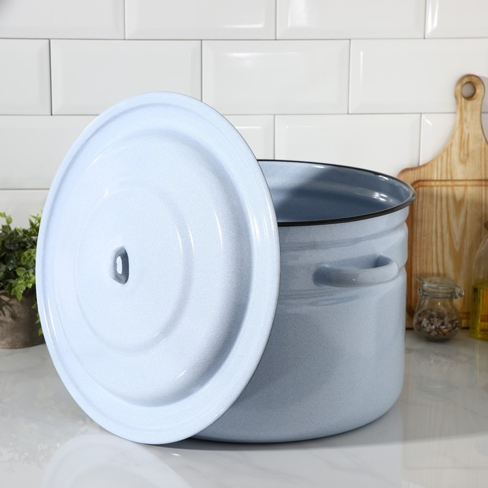 Бак эмалированный, 25 л, d=38, с крышкой, без декора, МИКС