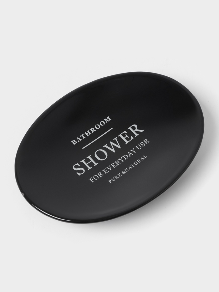 Аксессуары для ванной «Лофт», 4 предмета, мыльница, дозатор для мыла 420 мл, 2 стакана, чёрные