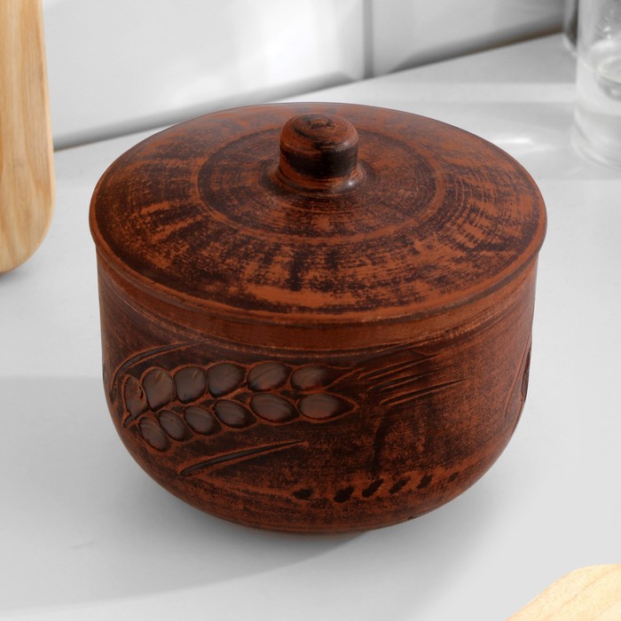 Горшок для запекания «Колос», 350 мл, красная глина