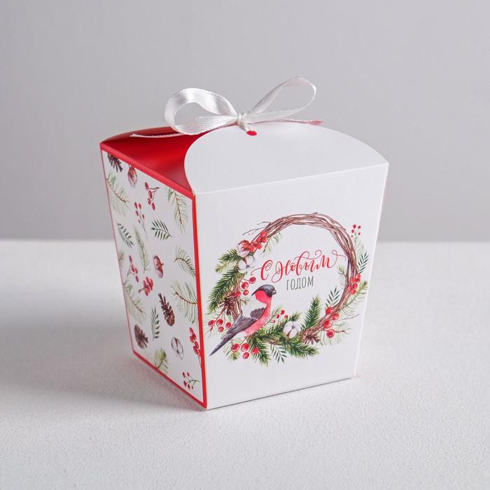Бонбоньерка новогодняя «С Новым годом», 7.5×8×7.5 см