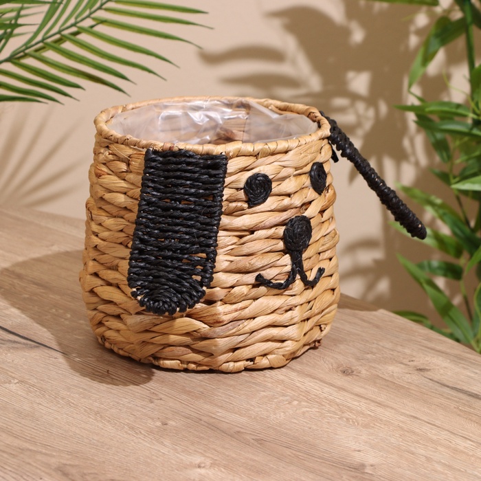 Корзина плетёная «Собачка», 22.5×22.5×19 см