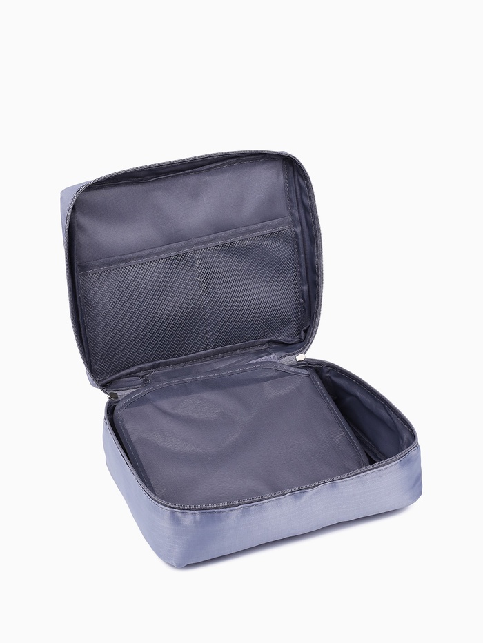 Косметичка - органайзер дорожная на молнии, с карманами, серая