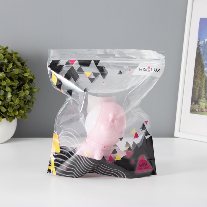 Ночник «Приветливый космонавт» 1 Вт LED 4000-6000К Розовый 10×9×11.5 см