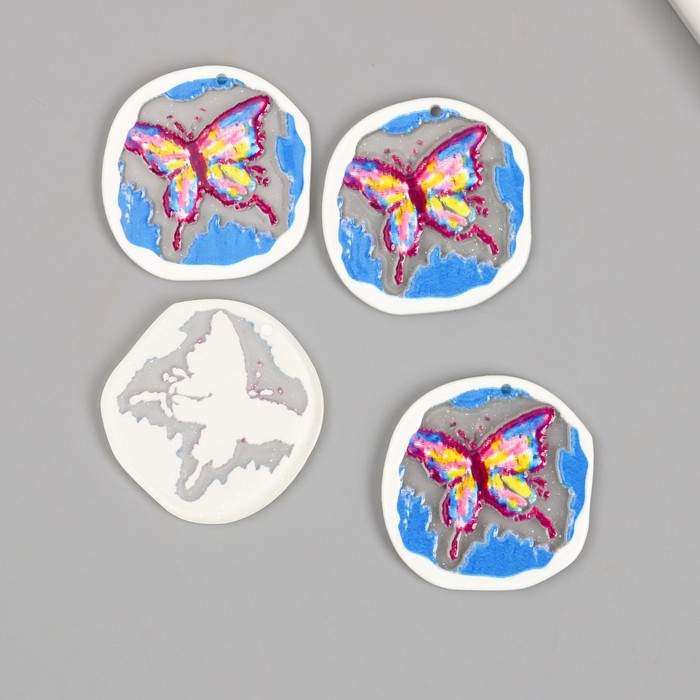 Декор для творчества акрил «Акварельная бабочка», 0.2×3×3.2 см