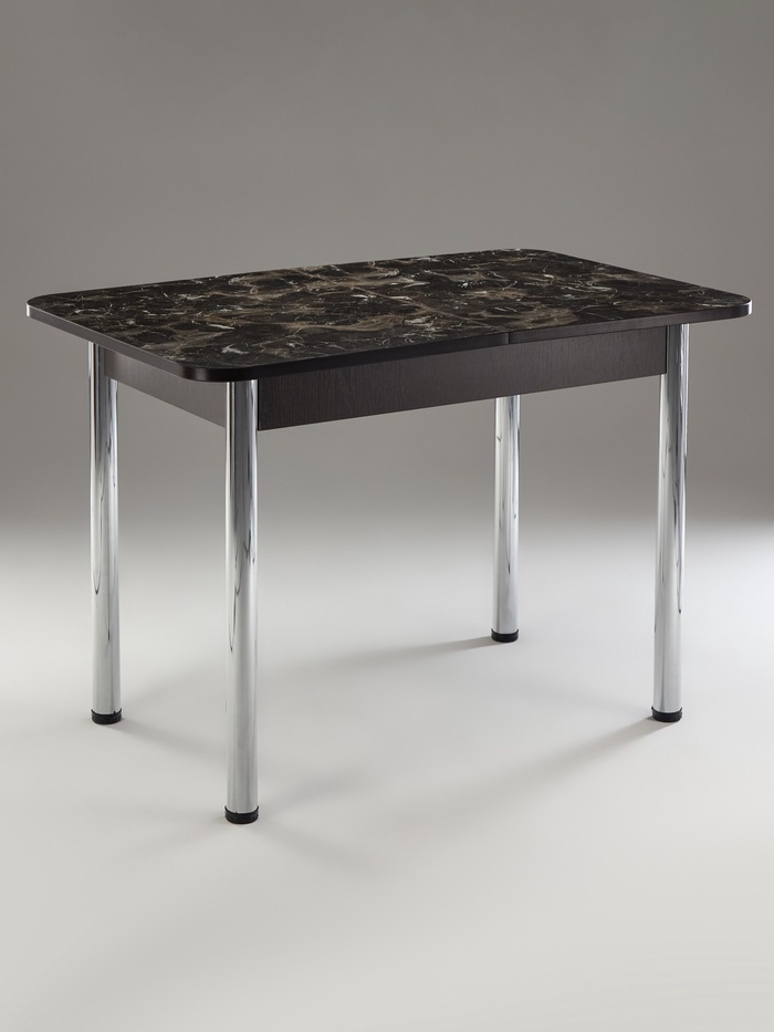 Стол кухонный раздвижной, 1100(1500)×700×775 мм, цвет венге/мрамор королевский