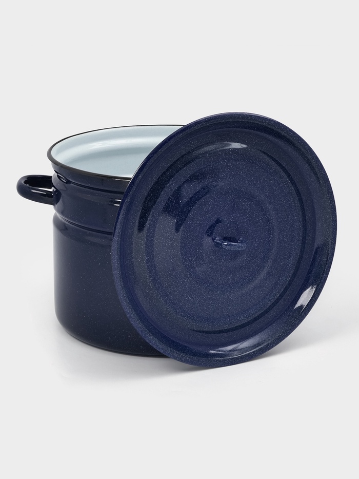 Бак эмалированный, 16 л, d=31.5 см, с крышкой, без декора, синий