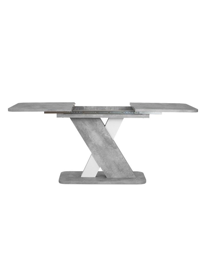 Стол кухонный раскладной «Аврора»,1200(1600)×750×755 мм, цвет цемент светлый/белый