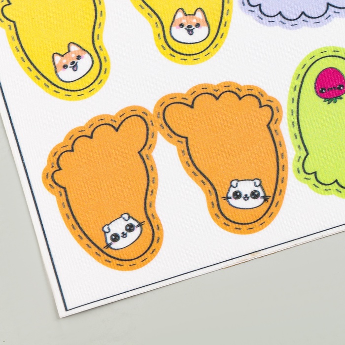 Бирки для обуви. Набор именных наклеек для маркировки детской обуви «Озорной котёнок», 32 шт.