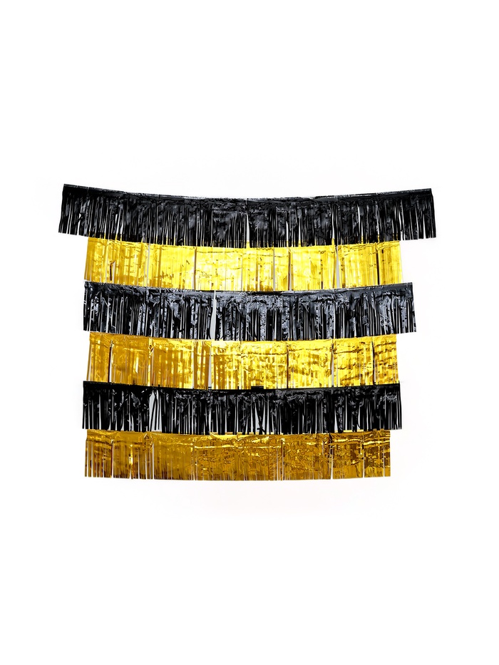 Занавес для фотозоны чёрно-золотой, полоса 152×25 см