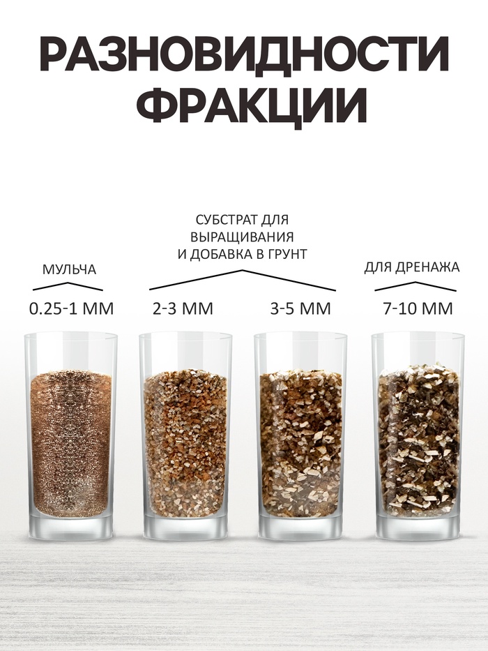 Вермикулит «Рецепты Дедушки Никиты» для растений, добавка в грунт, фракция 3-5, 10 л.