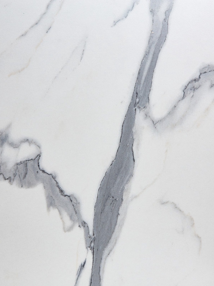 Стол кухонный раздвижной «Олимп», на одной ножке, 1240(1540)×750×760 мм, цвет белый глянец/белый мрамор