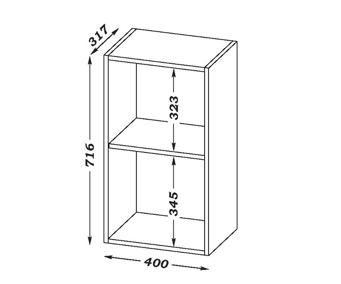 Шкаф навесной «Ника», 400×317×746 мм, цвет коричневый софт МДФ/дуб вотан