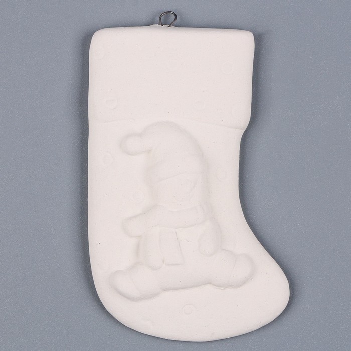 Ёлочная игрушка под роспись «Носочек» с подвесом, кисть