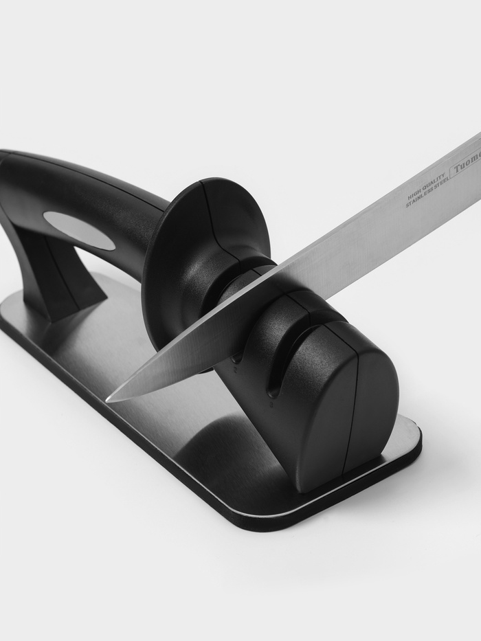 Точилка для ножей Law, 3 степени заточки, 20×8×9 см, чёрная