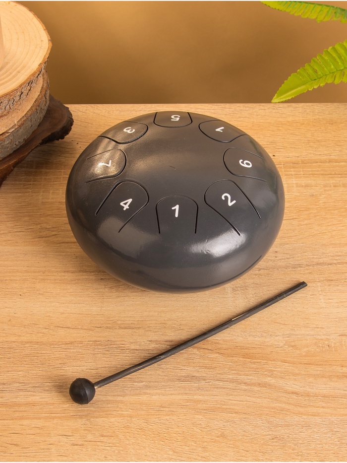 Глюкофон - музыкальный инструмент, 16×16×8 см, нержавеющая сталь, тёмно-серый