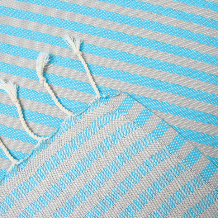 Полотенце - пештемаль пляжное «Полосы», 100×180 см, хлопок 100% голубое