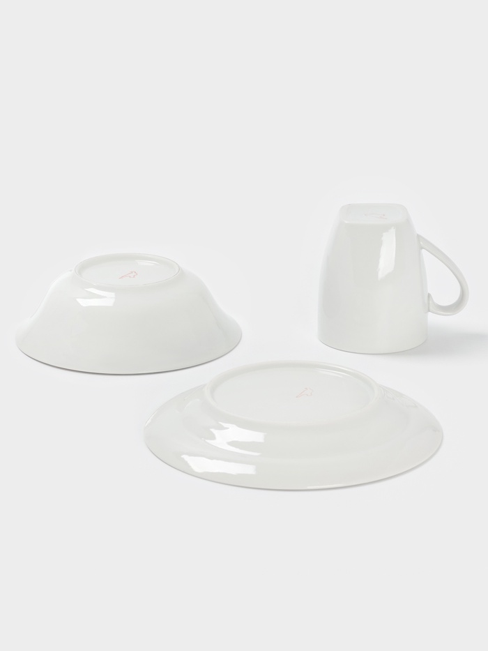 Набор детской посуды Дулевский фарфор «Белочка», 3 предмета: тарелка 175 мл, миска 360 мл, кружка 210 мл, белый