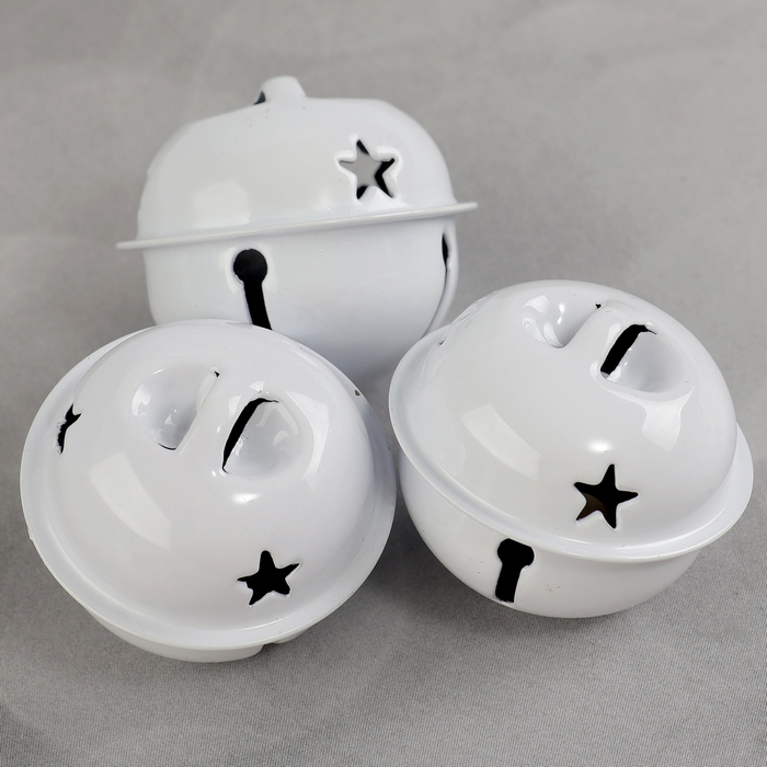 Бубенчики для рукоделия, набор 12 шт., размер 1 шт. — 3 см, белые