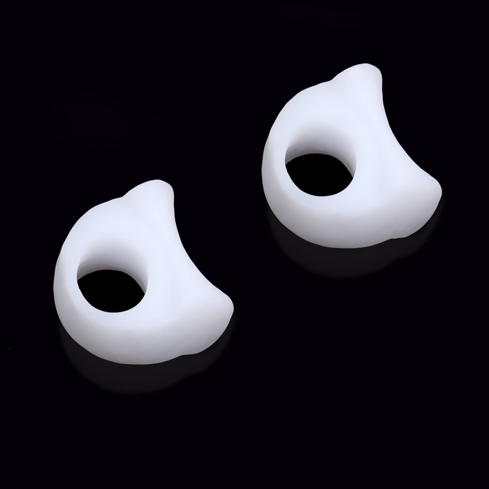 Корректоры - разделители для больших пальцев, силиконовые, 3×3.5 см, пара, белые