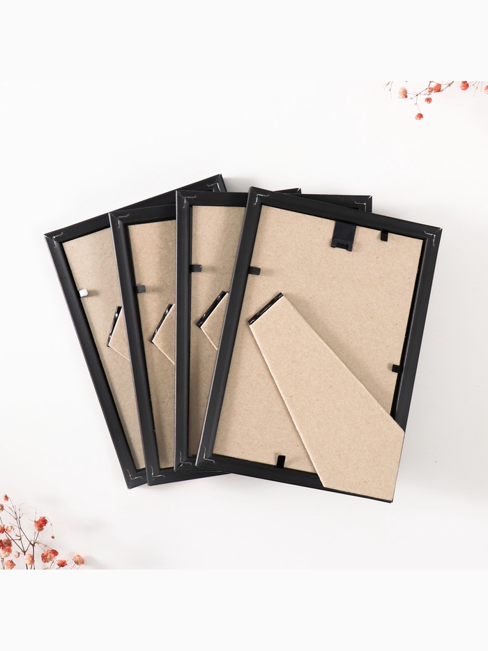 Набор фоторамок для фото 10×15 см Keep memories «Формат», 4 шт., чёрный, (пластиковый экран)